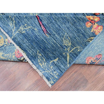 Modern and Contemporary Wool Hand Knotted Rug Blue 9.2x11.10 -O020953