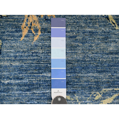 Modern and Contemporary Wool Hand Knotted Rug Blue 9.2x11.10 -O020953