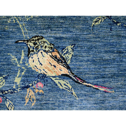 Modern and Contemporary Wool Hand Knotted Rug Blue 9.2x11.10 -O020953