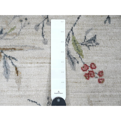 Modern and Contemporary Wool Hand Knotted Rug Ivory 3.11x5.11 -O020955