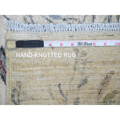 Modern and Contemporary Wool Hand Knotted Rug Ivory 3.11x5.11 -O020955