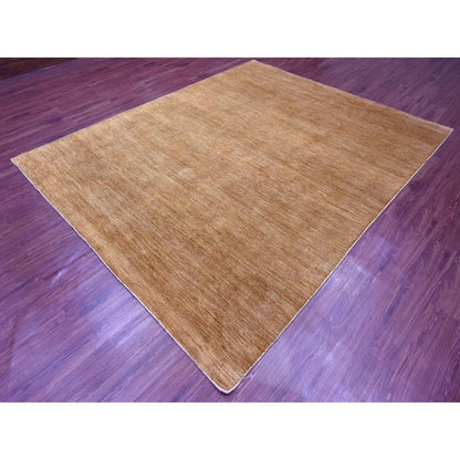 Modern and Contemporary Wool Hand Knotted Rug Brown 7.11x9.9 -O020956
