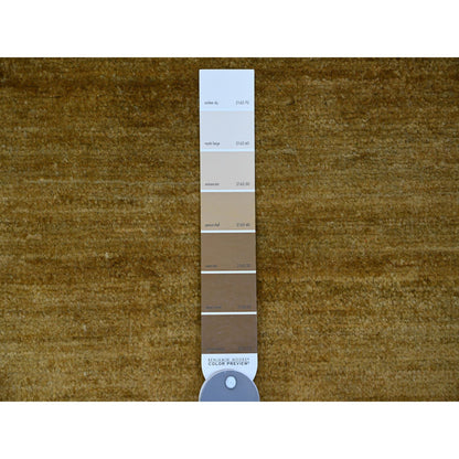 Modern and Contemporary Wool Hand Knotted Rug Brown 7.11x9.9 -O020956