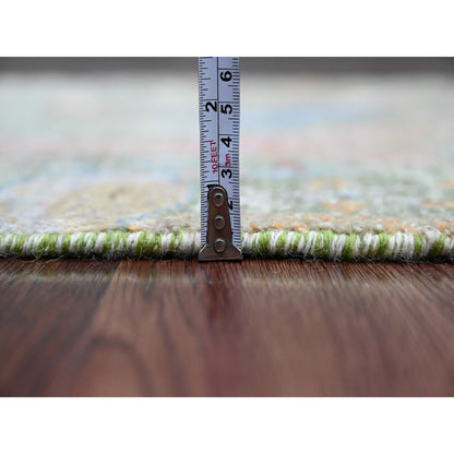 Oushak And Peshawar Wool Hand Knotted Rug Green 2.6x23.11 -O020957