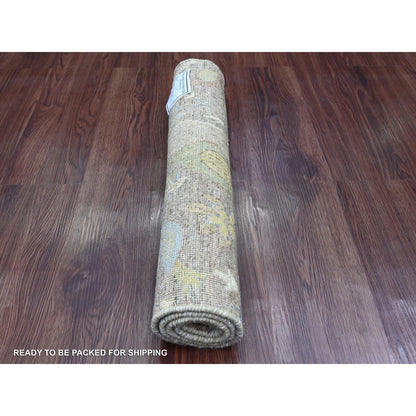 Oushak And Peshawar Wool Hand Knotted Rug Brown 2.0x3.3 -O020962