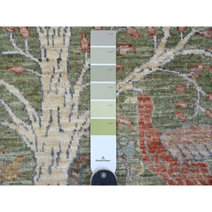 Oushak And Peshawar Wool Hand Knotted Rug Green 2.7x6.0 -O020963
