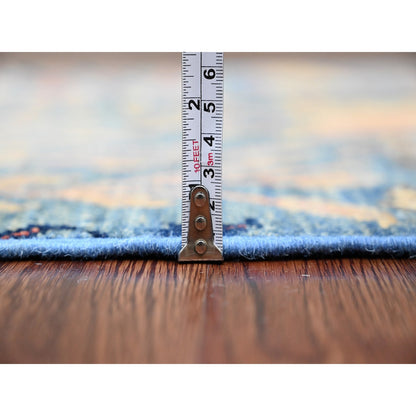 Oushak And Peshawar Wool Hand Knotted Rug Blue 2.9x23.4 -O020965