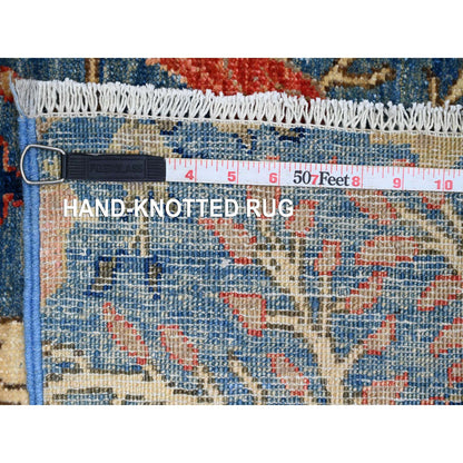 Oushak And Peshawar Wool Hand Knotted Rug Blue 2.9x23.4 -O020965