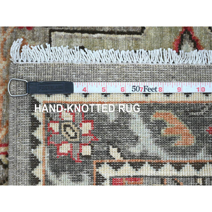 Oushak And Peshawar Wool Hand Knotted Rug Grey 2.7x11.6 -O020967