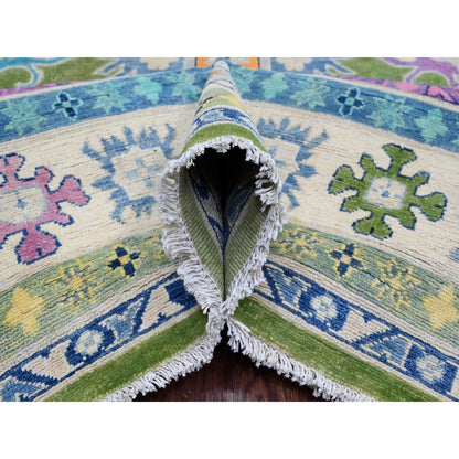 Kazak Wool Hand Knotted Rug Green 8.10x11.8 -O020972