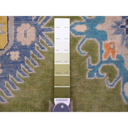 Kazak Wool Hand Knotted Rug Green 8.10x11.8 -O020972