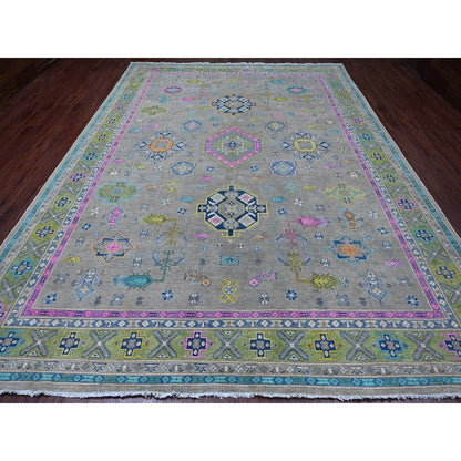 Kazak Wool Hand Knotted Rug Grey 9.9x13.2 -O020973