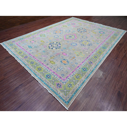 Kazak Wool Hand Knotted Rug Grey 9.9x13.2 -O020973