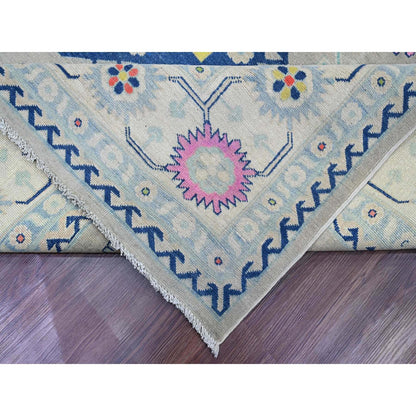 Kazak Wool Hand Knotted Rug Grey 9.7x13.4 -O020974