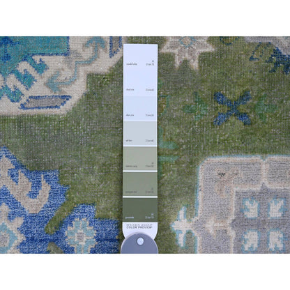 Kazak Wool Hand Knotted Rug Green 5.6x7.7 -O020975