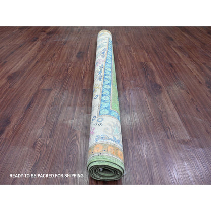 Kazak Wool Hand Knotted Rug Green 5.6x7.7 -O020975