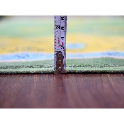 Kazak Wool Hand Knotted Rug Green 5.4x7.6 -O020976