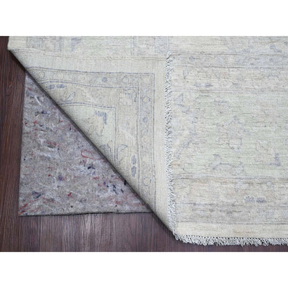 Oushak And Peshawar Wool Hand Knotted Rug Ivory 9.8x13.8 -O020978