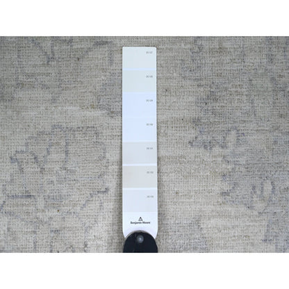 Oushak And Peshawar Wool Hand Knotted Rug Ivory 9.8x13.8 -O020978
