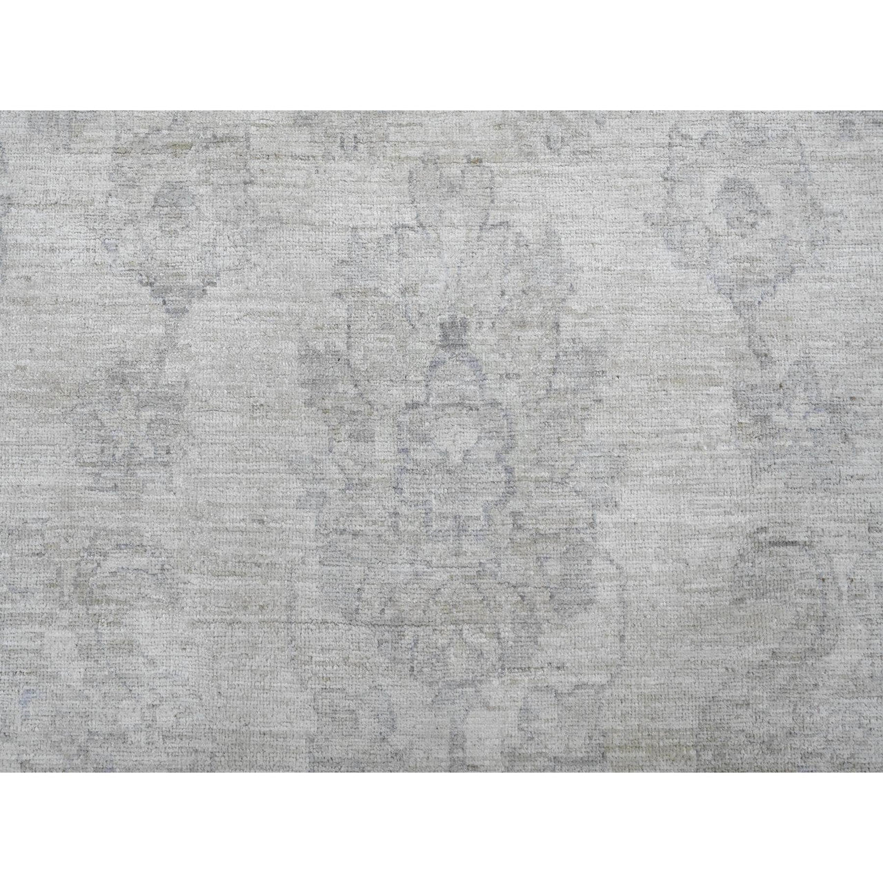 Oushak And Peshawar Wool Hand Knotted Rug Ivory 9.8x13.8 -O020978