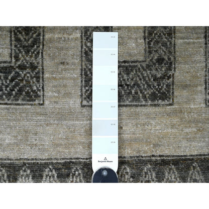 Tribal & Geometric Wool Hand Knotted Rug Brown 2.1x3.1 -O020981