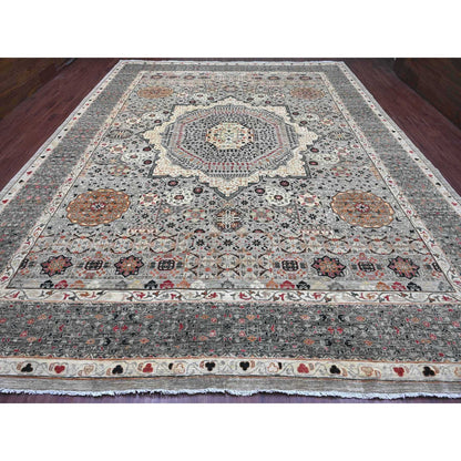 Mamluk Wool Hand Knotted Rug Grey 11.11x15.4 -O020982