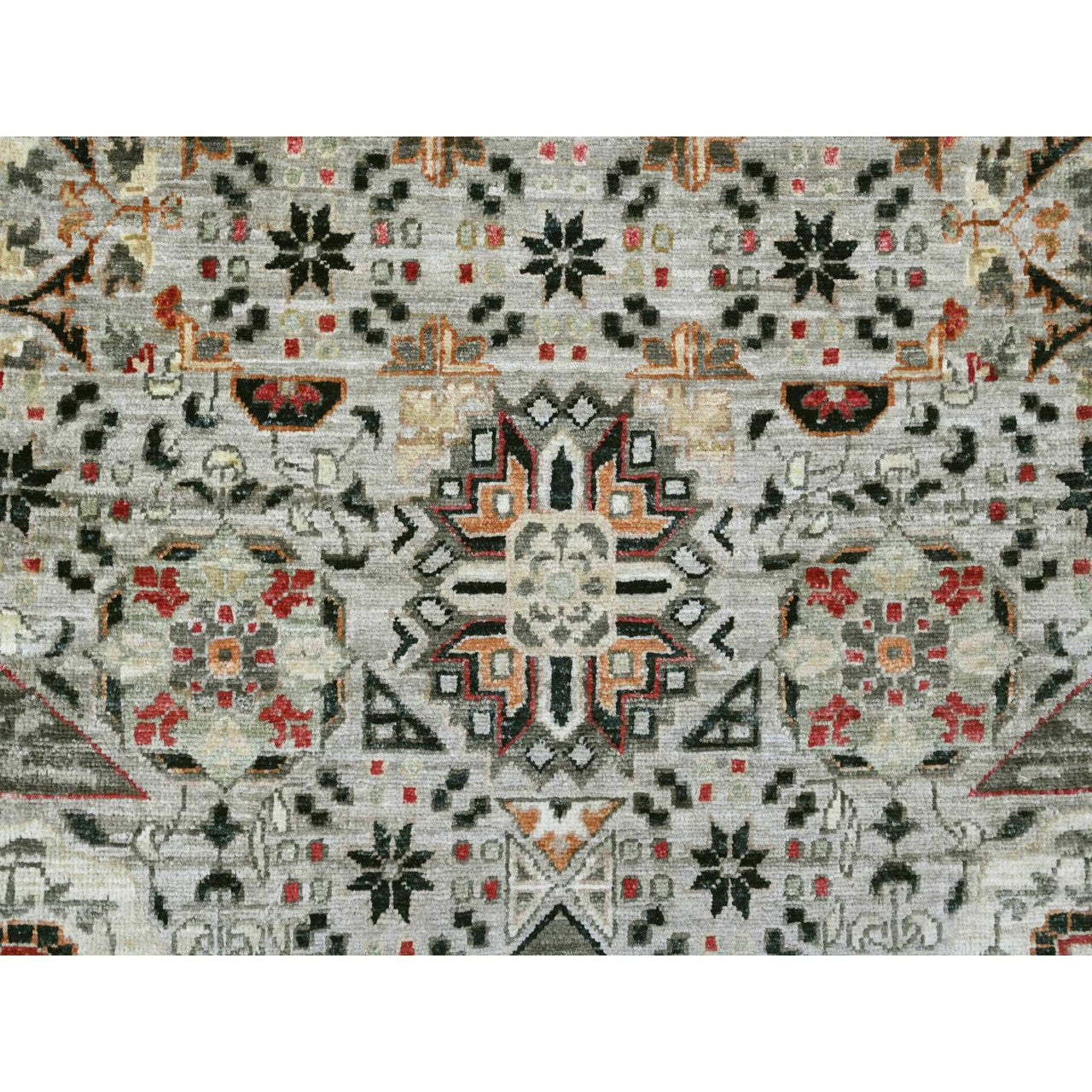 Gray 11'11" x 15'4" Mamluk Hand knotted Wool Rug - Sku: O020982