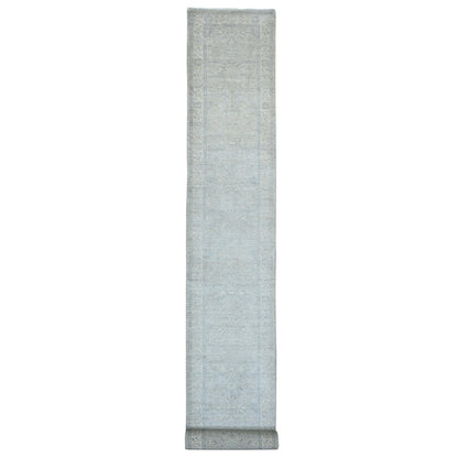 Oushak And Peshawar Wool Hand Knotted Rug Grey 2.7x23.8 -O020983