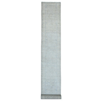 Oushak And Peshawar Wool Hand Knotted Rug Grey 2.7x23.8 -O020983