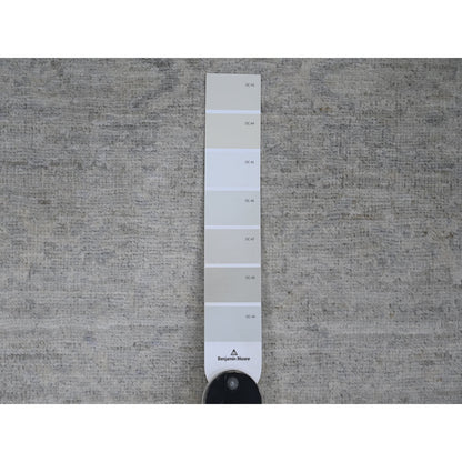 Oushak And Peshawar Wool Hand Knotted Rug Grey 2.7x23.8 -O020983