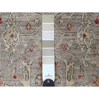 Oushak And Peshawar Wool Hand Knotted Rug Grey 3.11x19.3 -O020985