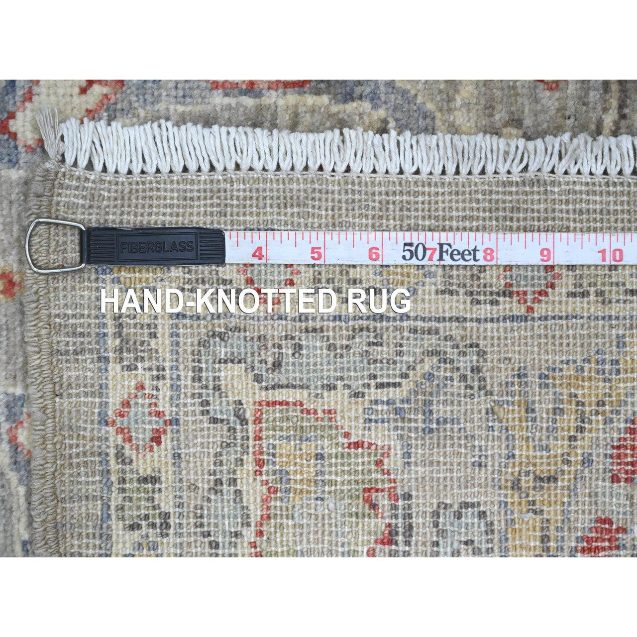 Gray 3'11" x 19'3" Oushak And Peshawar Hand knotted Wool Rug - Sku: O020985