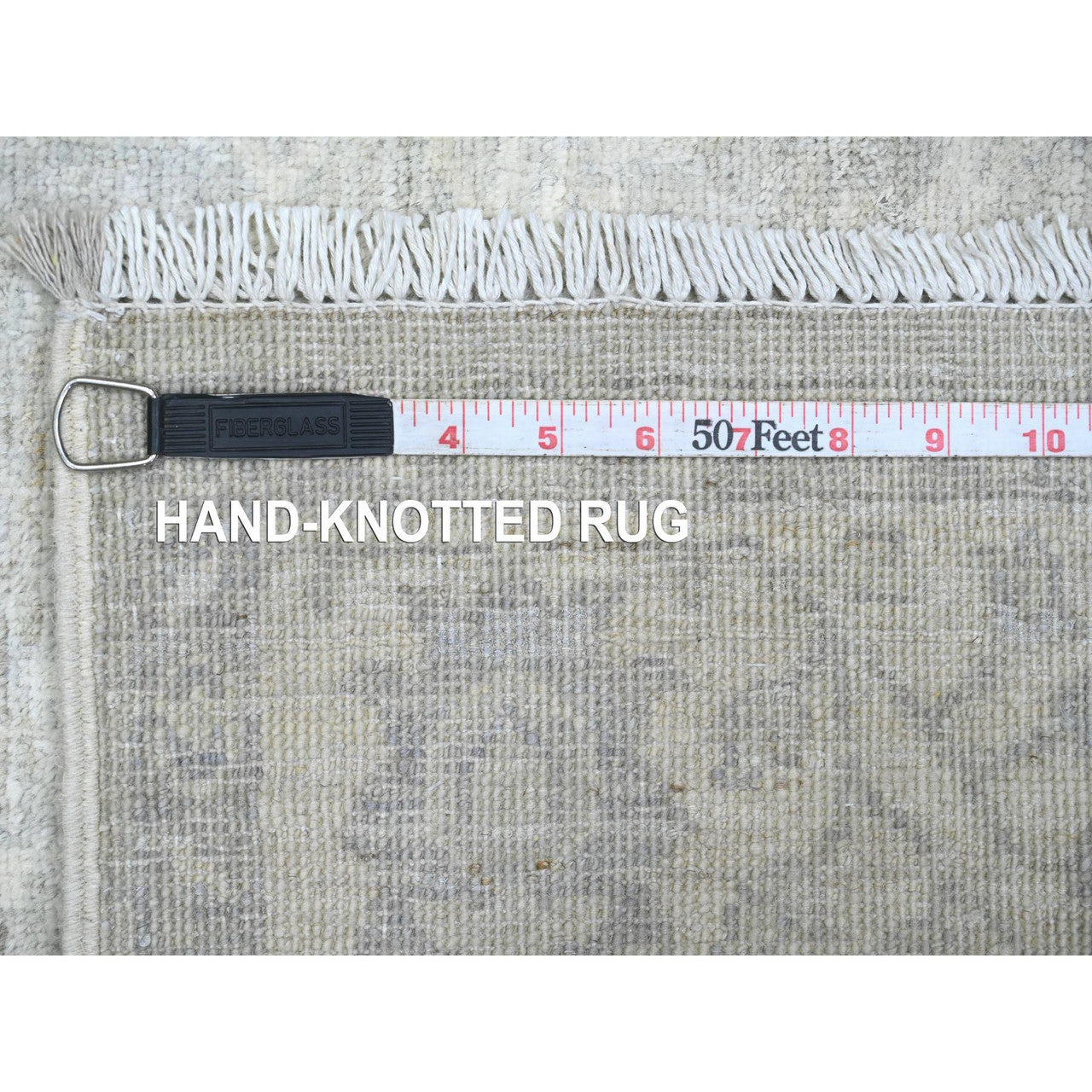 Gray 4'0" x 11'10" Oushak And Peshawar Hand knotted Wool Rug - Sku: O020986