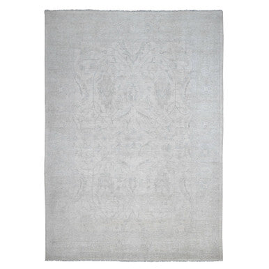 Oushak And Peshawar Wool Hand Knotted Rug Ivory 9.8x13.5 -O020989