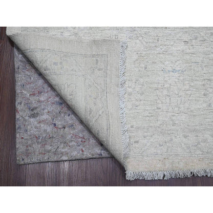 Oushak And Peshawar Wool Hand Knotted Rug Ivory 9.8x13.5 -O020989
