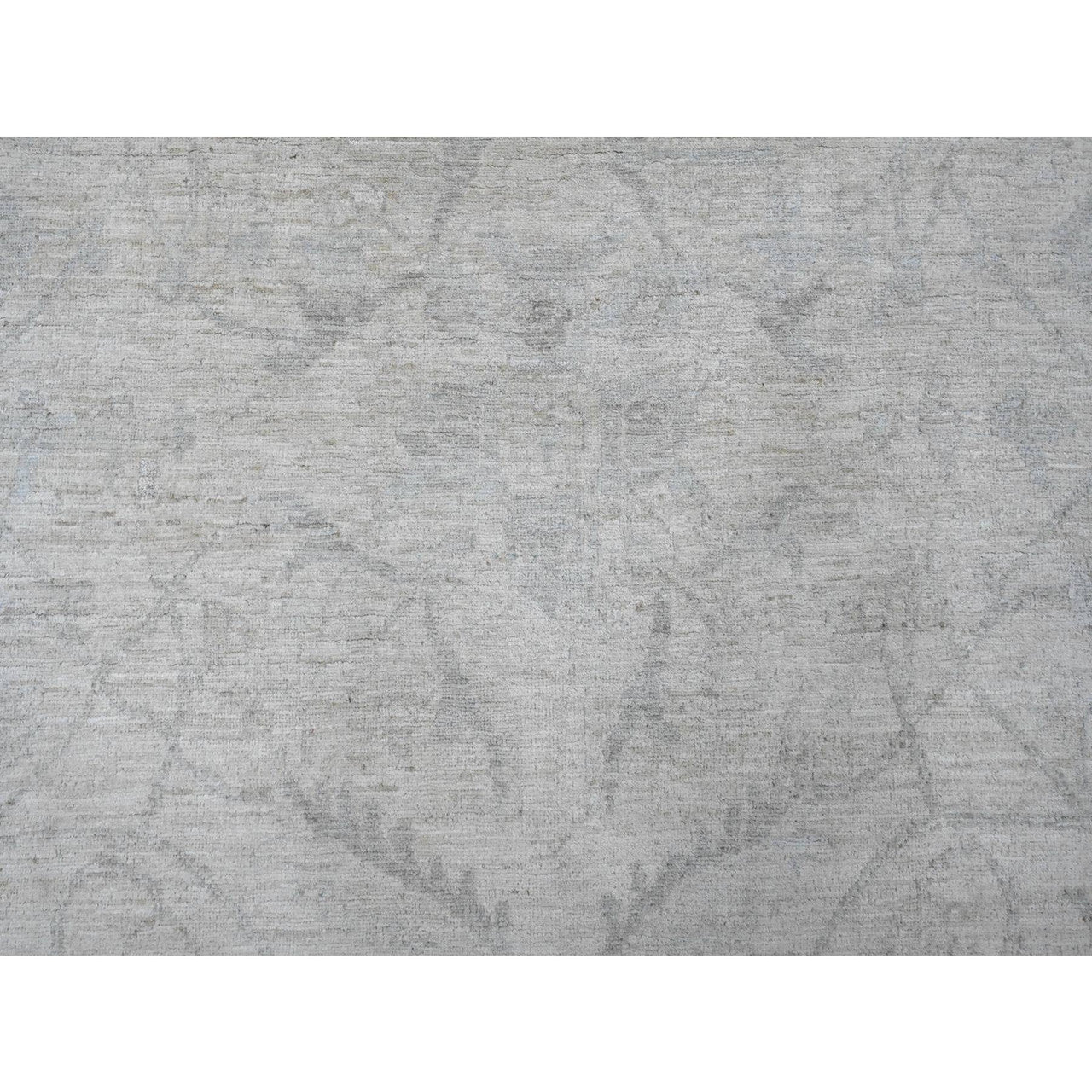 Oushak And Peshawar Wool Hand Knotted Rug Ivory 9.8x13.5 -O020989
