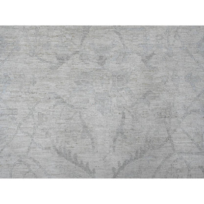 Oushak And Peshawar Wool Hand Knotted Rug Ivory 9.8x13.5 -O020989