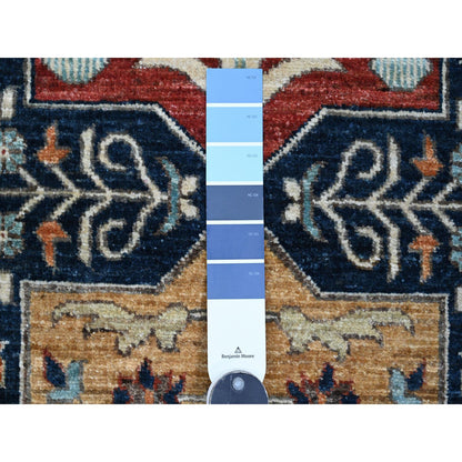 Oushak And Peshawar Wool Hand Knotted Rug Blue 2.6x7.10 -O020990