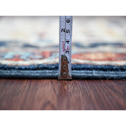 Oushak And Peshawar Wool Hand Knotted Rug Blue 2.6x7.10 -O020990