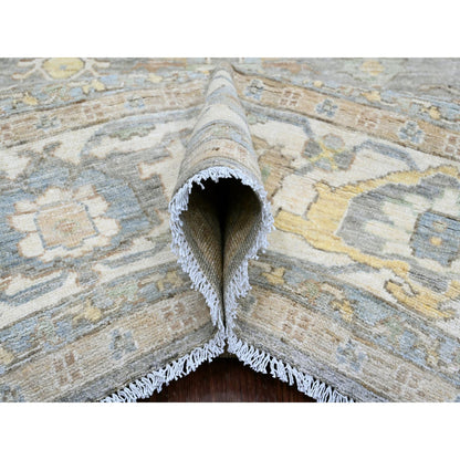 Oushak And Peshawar Wool Hand Knotted Rug Grey 7.11x9.11 -O020991