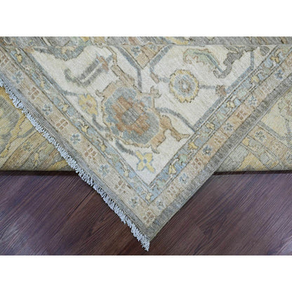 Oushak And Peshawar Wool Hand Knotted Rug Grey 7.11x9.11 -O020991