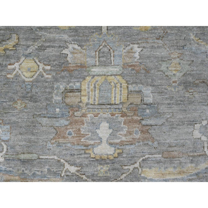 Oushak And Peshawar Wool Hand Knotted Rug Grey 7.11x9.11 -O020991