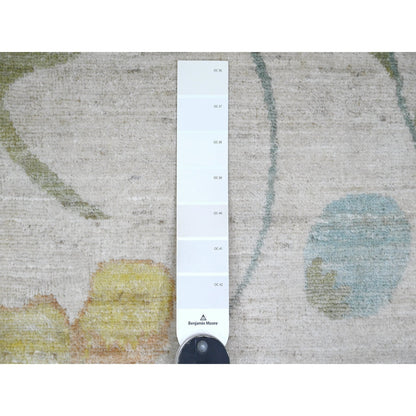 Modern and Contemporary Wool Hand Knotted Rug Ivory 9.0x11.9 -O020993
