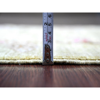 Modern and Contemporary Wool Hand Knotted Rug Green 1.10x3.0 -O021014