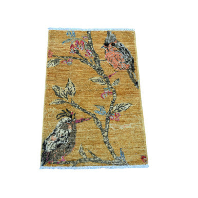 Modern and Contemporary Wool Hand Knotted Rug Brown 1.10x2.9 -O021015