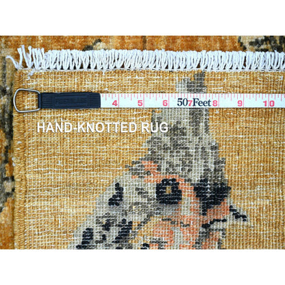 Modern and Contemporary Wool Hand Knotted Rug Brown 1.10x2.9 -O021015