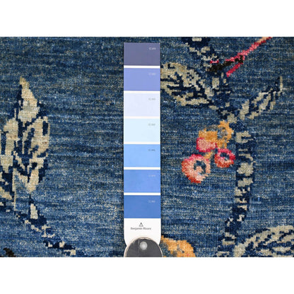 Modern and Contemporary Wool Hand Knotted Rug Blue 2.0x2.10 -O021016