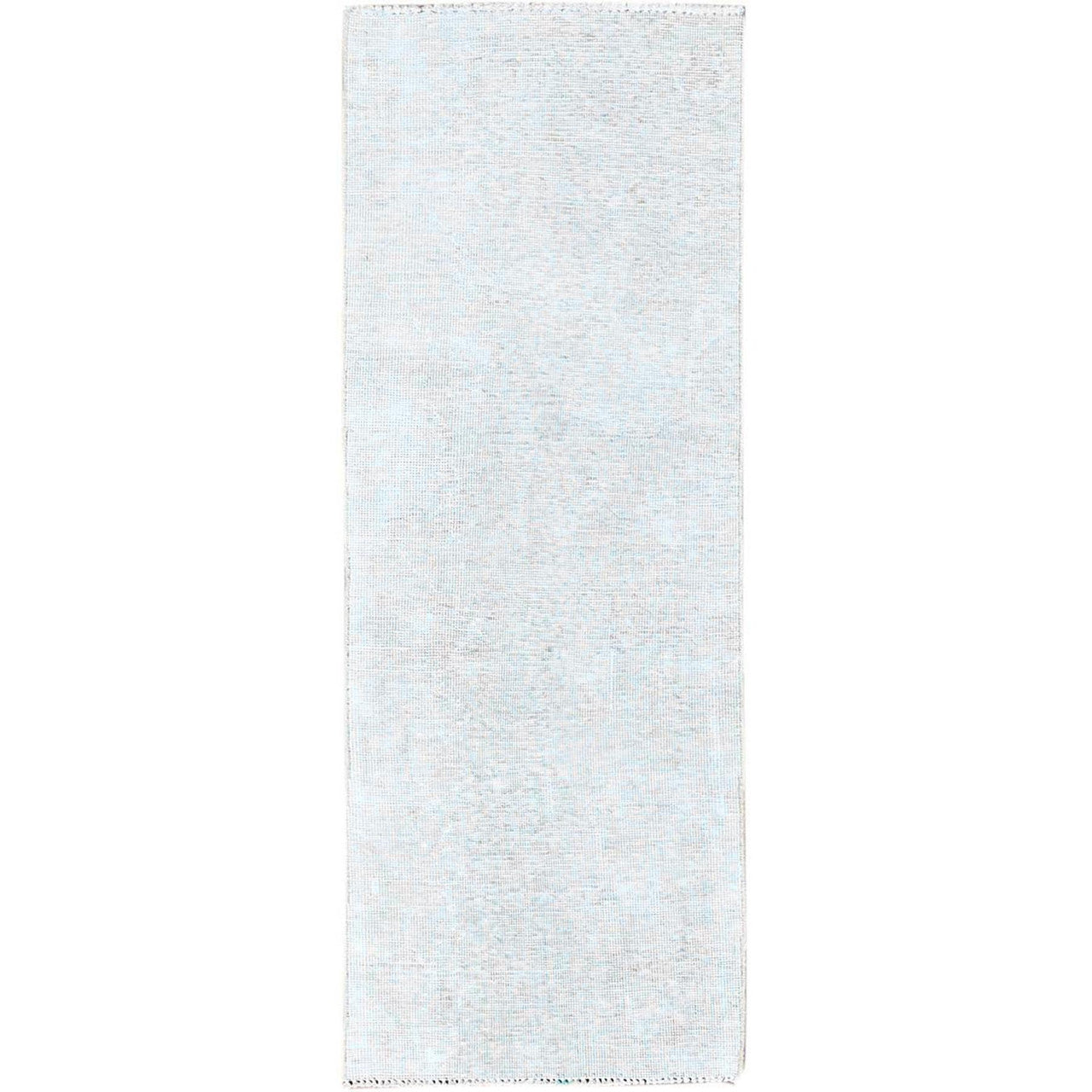 Ivory 2'1" x 5'10" Overdyed & Vintage Hand knotted Wool Rug - Sku: O0220