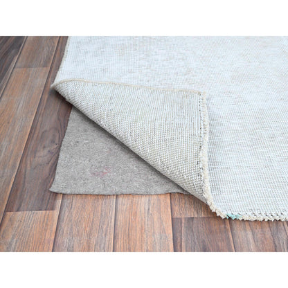 Overdyed & Vintage Wool Hand Knotted Rug Ivory No Border 2.1X5.10 -O0220