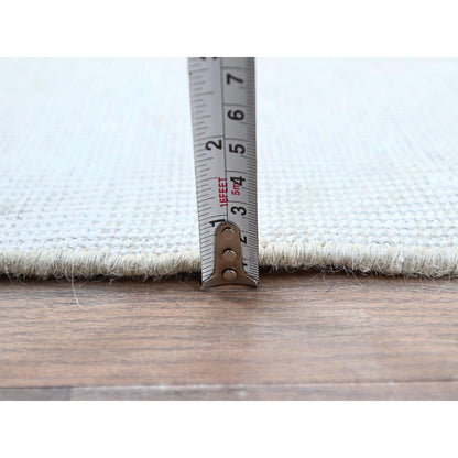 Overdyed & Vintage Wool Hand Knotted Rug Ivory No Border 2.1X5.10 -O0220